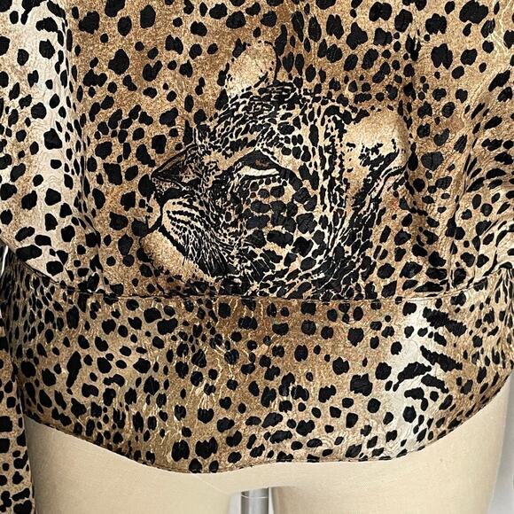Vintage Leopard Print Blouse Animal Pattern Top Chic Street Style M/L - Picture 3 of 11